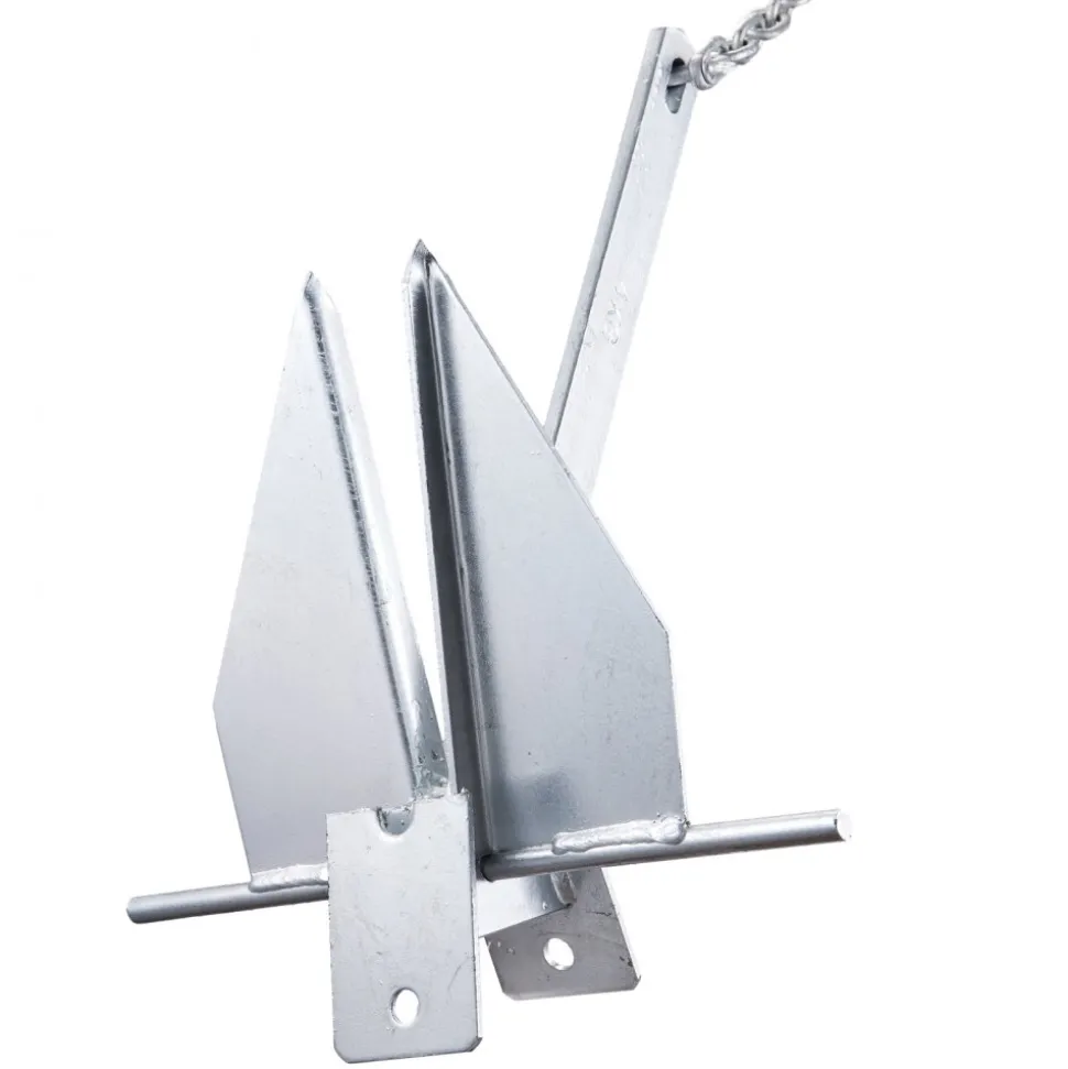 VEVOR Fluke Style Anchor Kit, 13 LBS Hot-Dipped Galvanized Steel Fluke Anchor with 7.9' Chain, 101' Rope and Two 0.4" Shackles, Marine Boat Anchor for Small Vessels Under 30', Seas, Rivers and Shores