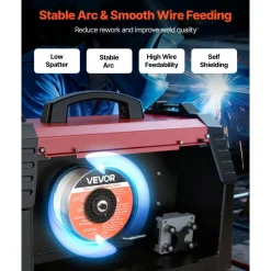 VEVOR Flux Core MIG Welding Wire, E308LFC-O 0.03-inch 2 LBS, Gasless Stainless Steel Welding Wire with Low Spatter for All Position Arc Welding, Self-Shielded for Outdoor Use