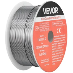 VEVOR Flux Core MIG Welding Wire, E308LFC-O 0.03-inch 2 LBS, Gasless Stainless Steel Welding Wire with Low Spatter for All Position Arc Welding, Self-Shielded for Outdoor Use