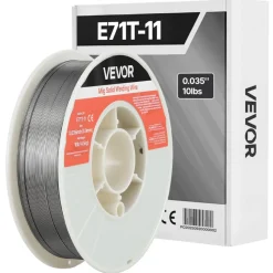 VEVOR Flux Core MIG Welding Wire, E71T-11 0.035-inch 10 LBS, Gasless Mild Steel Welding Wire with Low Spatter for All Position Arc Welding, Self-Shielded for Outdoor Use