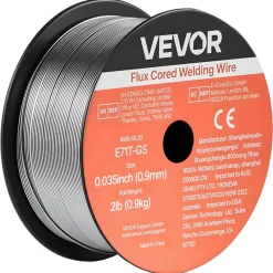 VEVOR Flux Core MIG Welding Wire, E71T-11 0.035-inch 1 LBS, Gasless Mild Steel Welding Wire with Low Spatter for All Position Arc Welding, Self-Shielded for Outdoor Use (Pack of 3 Rolls)