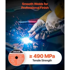 VEVOR Flux Core MIG Welding Wire, E71T-GS 0.03-inch 2 LBS, Gasless Mild Steel Welding Wire with Low Spatter for All Position Arc Welding, Self-Shielded for Outdoor Use (Pack of 3 Rolls)