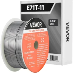 VEVOR Flux Core MIG Welding Wire, E71T-11 0.03-inch 2 LBS, Gasless Mild Steel Welding Wire with Low Spatter for All Position Arc Welding, Self-Shielded for Outdoor Use