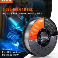 VEVOR Flux Core Welding Wire, E71T-GS 0.035-inch 10LBS, Gasless Mild Steel MIG Welding Wire with Low Splatter for All Position Arc Welding and Outdoor Use