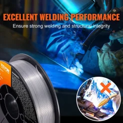 VEVOR Flux Core Welding Wire, E71T-GS 0.035-inch 10LBS, Gasless Mild Steel MIG Welding Wire with Low Splatter for All Position Arc Welding and Outdoor Use