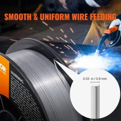 VEVOR Flux Core Welding Wire, E71T-GS 0.030-inch 10LBS, Gasless Mild Steel MIG Welding Wire with Low Splatter for All Position Arc Welding and Outdoor Use