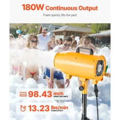 VEVOR Foam Machine, Adjustable Angle Control Foam Cannon Party Machine, Bubble Cannon with Fan & Triangular Structure, Dense Foams Maker for Backyard, Celebrations & Party, Continuous Foams Output