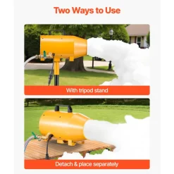 VEVOR Foam Machine, Adjustable Angle Control Foam Cannon Party Machine, Bubble Cannon with Fan & Triangular Structure, Dense Foams Maker for Backyard, Celebrations & Party, Continuous Foams Output
