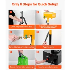 VEVOR Foam Machine, Adjustable Angle Control Foam Cannon Party Machine, Bubble Cannon with Fan & Triangular Structure, Dense Foams Maker for Backyard, Celebrations & Party, Continuous Foams Output