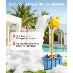 VEVOR Foam Machine, Adjustable Angle Control Foam Cannon Party Machine, Bubble Cannon with 37QT Water Tank, Stable Vertical Design, Dense Foams Maker for Gatherings, Celebrations & Party