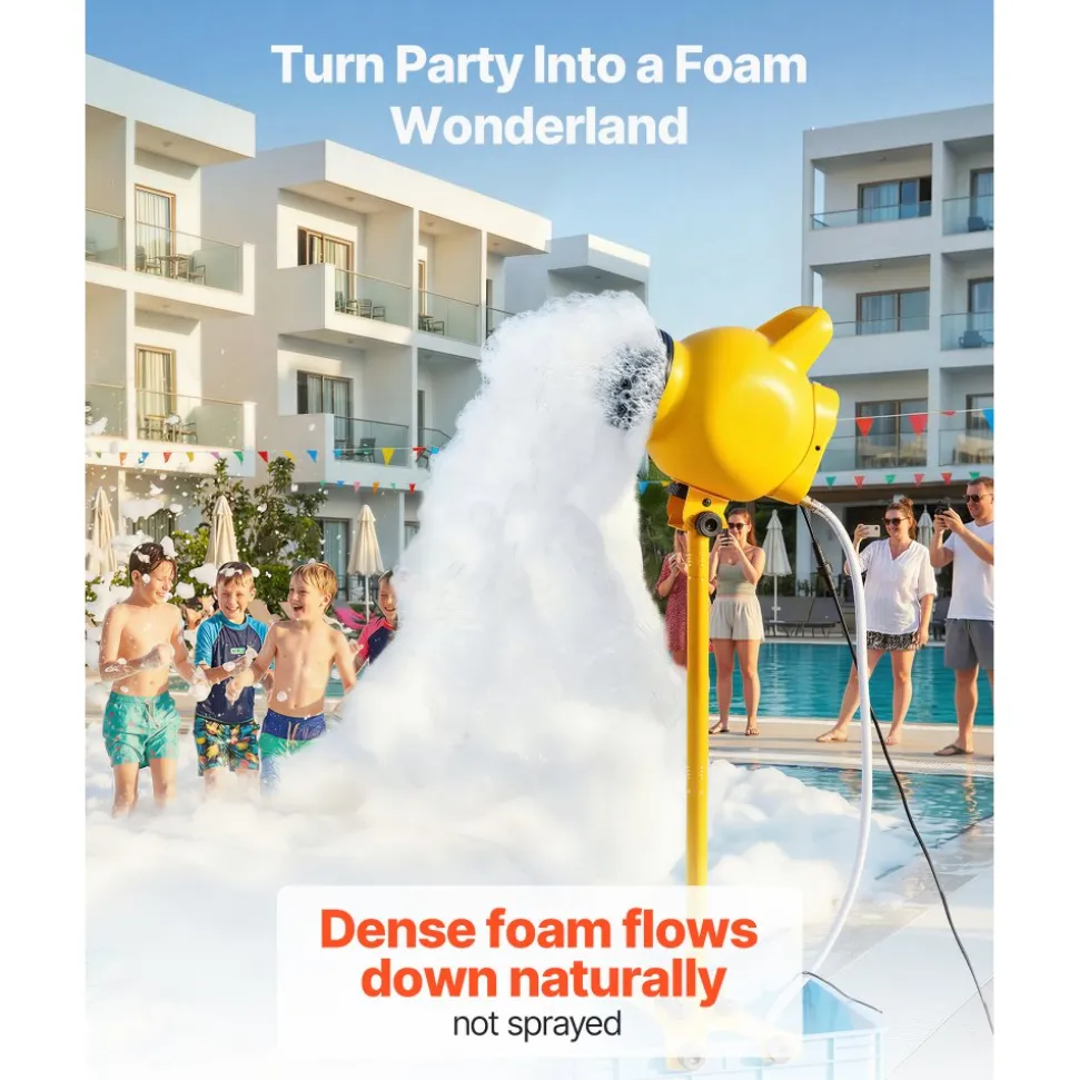 VEVOR Foam Machine, Adjustable Angle Control Foam Cannon Party Machine, Bubble Cannon with 37QT Water Tank, Stable Vertical Design, Dense Foams Maker for Gatherings, Celebrations & Party