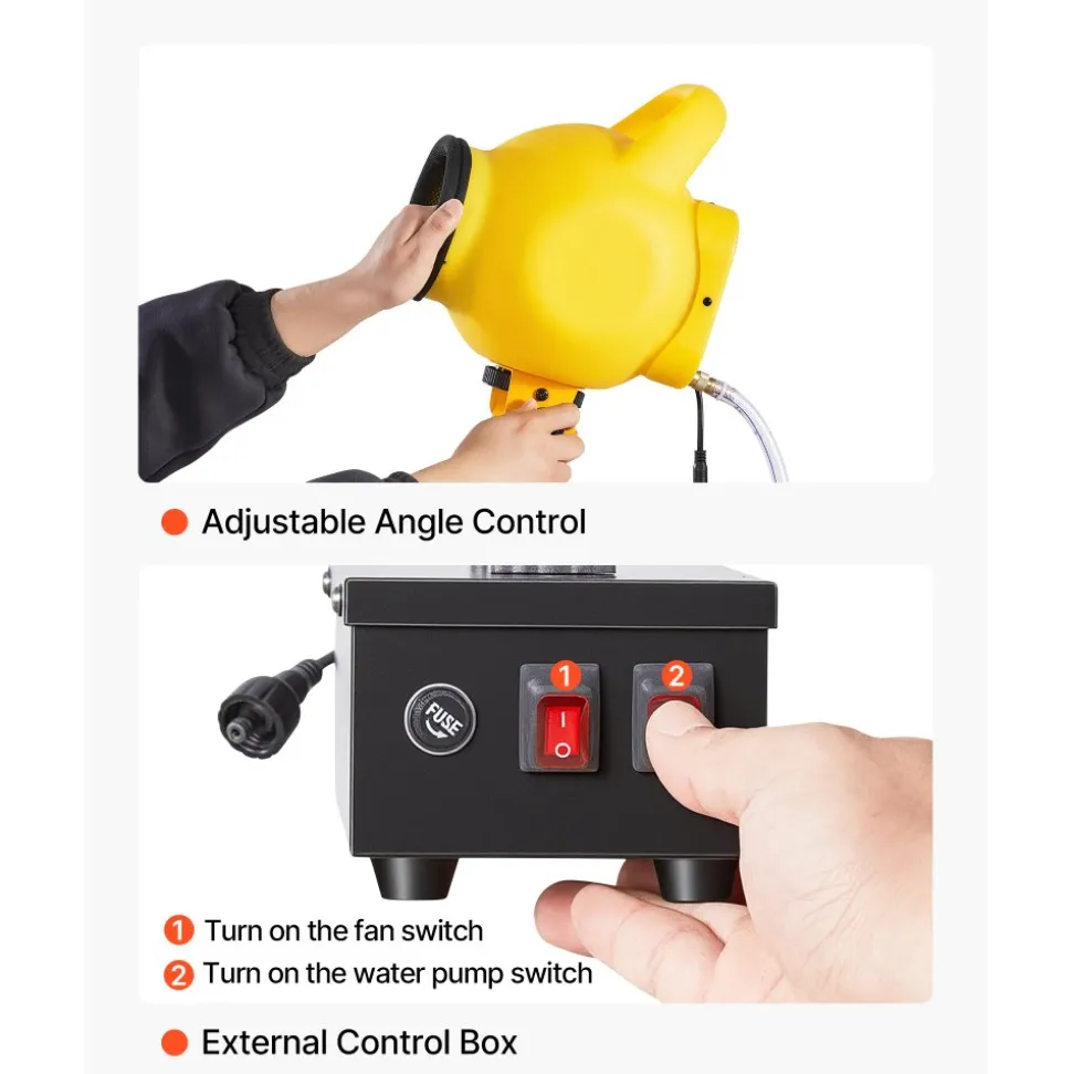 VEVOR Foam Machine, Adjustable Angle Control Foam Cannon Party Machine, Bubble Cannon with 37QT Water Tank, Stable Vertical Design, Dense Foams Maker for Gatherings, Celebrations & Party