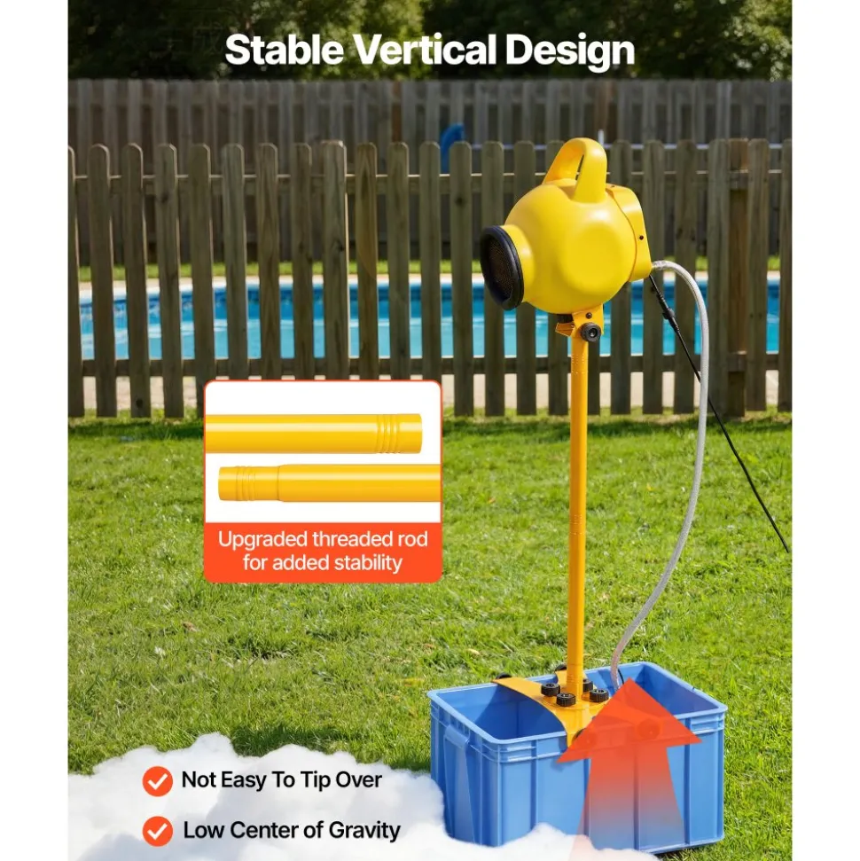 VEVOR Foam Machine, Adjustable Angle Control Foam Cannon Party Machine, Bubble Cannon with 37QT Water Tank, Stable Vertical Design, Dense Foams Maker for Gatherings, Celebrations & Party
