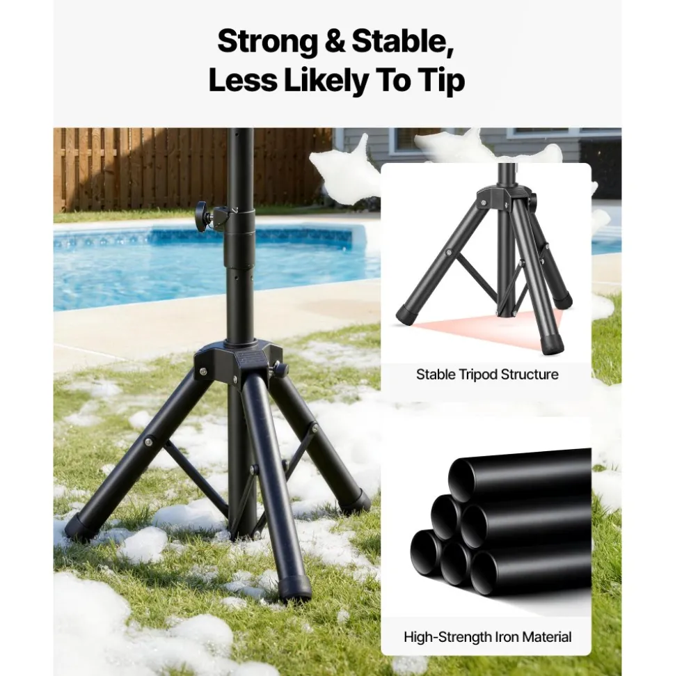 VEVOR Foam Machine, Auto Oscillation Foam Cannon Party Machine, Bubble Cannon with Fan, 3-Color LED Lights & Triangular Structure, Dense Foams Maker for Gatherings, Backyard, Celebrations & Party