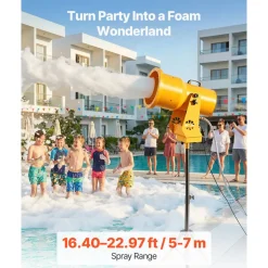 VEVOR Foam Machine, Auto Oscillation Foam Cannon Party Machine, Bubble Cannon with Fan, 3-Color LED Lights & Triangular Structure, Dense Foams Maker for Gatherings, Backyard, Celebrations & Party