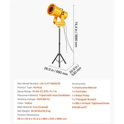 VEVOR Foam Machine, Auto Oscillation Foam Cannon Party Machine, Bubble Cannon with Fan, 3-Color LED Lights & Triangular Structure, Dense Foams Maker for Gatherings, Backyard, Celebrations & Party