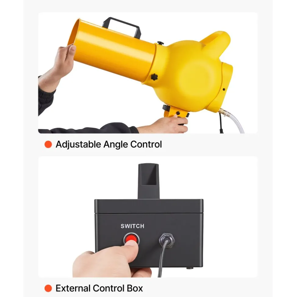 VEVOR Foam Machine, Handheld Spray Foam Cannon Party Machine, Bubble Cannon with Fan & Triangular Structure, Dense Foams Maker for Gatherings, Backyard, Celebrations & Party, Continuous Foams Output