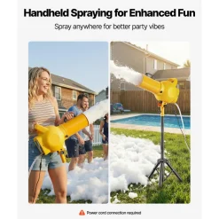 VEVOR Foam Machine, Handheld Spray Foam Cannon Party Machine, Bubble Cannon with Fan & Triangular Structure, Dense Foams Maker for Gatherings, Backyard, Celebrations & Party, Continuous Foams Output