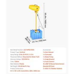VEVOR Foam Machine, 9.84 to 16.40 ft Spray Distance Foam Cannon Party Machine, Bubble Cannon with 74QT Water Tank, Stable Vertical Design, Dense Foams Maker for Gatherings, Celebrations & Par