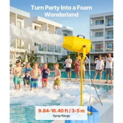 VEVOR Foam Machine, 9.84 to 16.40 ft Spray Distance Foam Cannon Party Machine, Bubble Cannon with 74QT Water Tank, Stable Vertical Design, Dense Foams Maker for Gatherings, Celebrations & Par