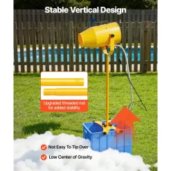 VEVOR Foam Machine, 9.84 to 16.40 ft Spray Distance Foam Cannon Party Machine, Bubble Cannon with 74QT Water Tank, Stable Vertical Design, Dense Foams Maker for Gatherings, Celebrations & Par