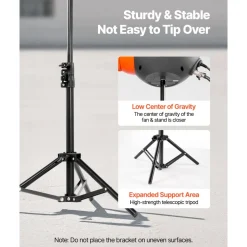 VEVOR Foam Machine, 115 W Party Foam Cannon, Portable Foam Maker with a Tripod Stand, Powerful Foam Party Machine, for Backyard, Pool, Outdoor Events, Birthdays, Celebrations and Party, Grey & Orange