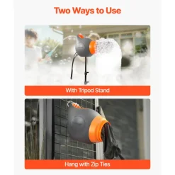 VEVOR Foam Machine, 115 W Party Foam Cannon, Portable Foam Maker with a Tripod Stand, Powerful Foam Party Machine, for Backyard, Pool, Outdoor Events, Birthdays, Celebrations and Party, Grey & Orange