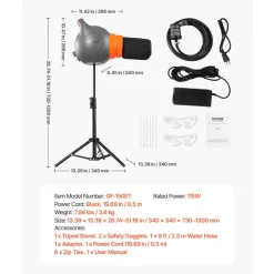 VEVOR Foam Machine, 115 W Party Foam Cannon, Portable Foam Maker with a Tripod Stand, Powerful Foam Party Machine, for Backyard, Pool, Outdoor Events, Birthdays, Celebrations and Party, Grey & Orange