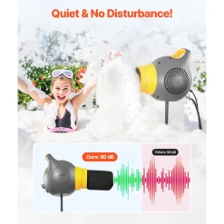 VEVOR Foam Machine, 115 W Party Foam Cannon, Portable Foam Maker with a Tripod Stand, Powerful Foam Party Machine, for Backyard, Pool, Outdoor Events, Birthdays, Celebrations and Party, Grey & Yellow