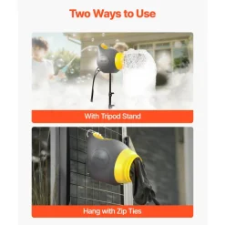 VEVOR Foam Machine, 115 W Party Foam Cannon, Portable Foam Maker with a Tripod Stand, Powerful Foam Party Machine, for Backyard, Pool, Outdoor Events, Birthdays, Celebrations and Party, Grey & Yellow