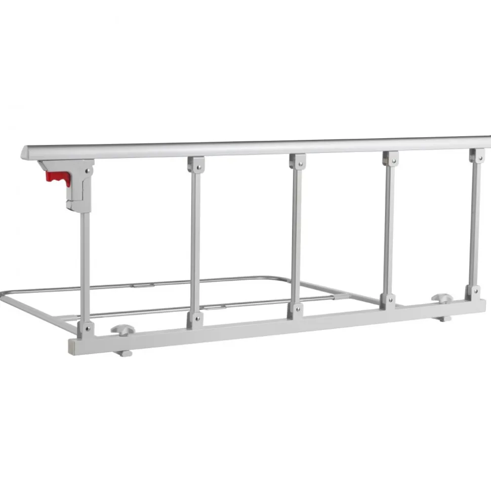 VEVOR Foldable Bed Rail for Elderly, 48 in Bedside Assist Rail with Fixing Strap, Adjustable Height Pipe Bedside Cane, High-Strength Metal Senior Bed Bar, Hand Guard Grab Fits King, Queen, Full, Twin