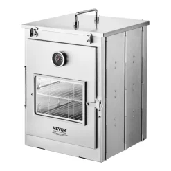 VEVOR Foldable Camping Oven, Stainless Steel Portable Camping Stove, with 3 Tier Grill, Handle and Thermometer, Use with Wood Burning Fire, Propane Stoves, for Baking Bread, Pizza, Outdoor Cooking