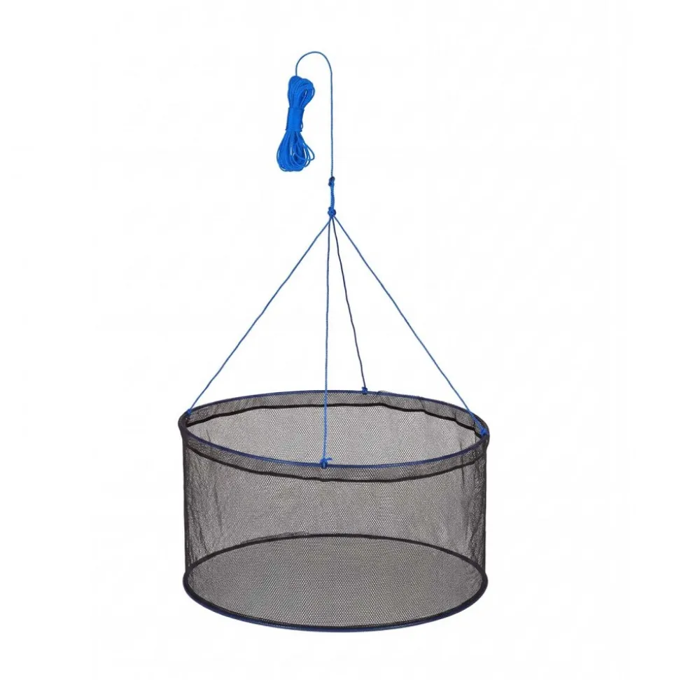 VEVOR Foldable Fishing Net, Landing Fishing Pier Nets, Portable Drop Net for Pulling up Fish, Durable and Fish-friendly, with Rope and Storage Bag, for Minnows, Crawfish, Shrimp, Crab