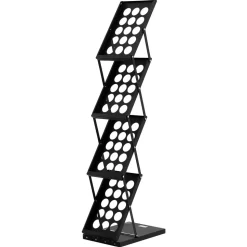 VEVOR Foldable Magazine Display Rack, 4-Tier Brochure Literature Display Stand, Portable Catalog Brochure Holder Stand with Carrying Bag for Office Trade Show Exhibitions, 4 Pockets
