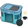 VEVOR Foldable Pet Playpen, 32'' x 24'' x 22'' Portable Dog Playpen, Crate Kennel for Puppy, Dog, Cat, Waterproof 600D Oxford Cloth, Removable Zipper, for Indoor Outdoor Travel Camping (Rectangle, S)