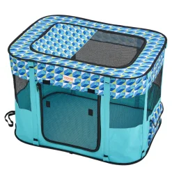 VEVOR Foldable Pet Playpen, 32'' x 24'' x 22'' Portable Dog Playpen, Crate Kennel for Puppy, Dog, Cat, Waterproof 600D Oxford Cloth, Removable Zipper, for Indoor Outdoor Travel Camping (Rectangle, S)