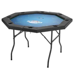 VEVOR Foldable Poker Table, 8 Player 48 in Folding Casino Leisure Table with Padded Rails & Cup Holders, Octagonal Portable Game Tables with Felt & Metal Legs, for Texas Hold'em Game and Blackjack