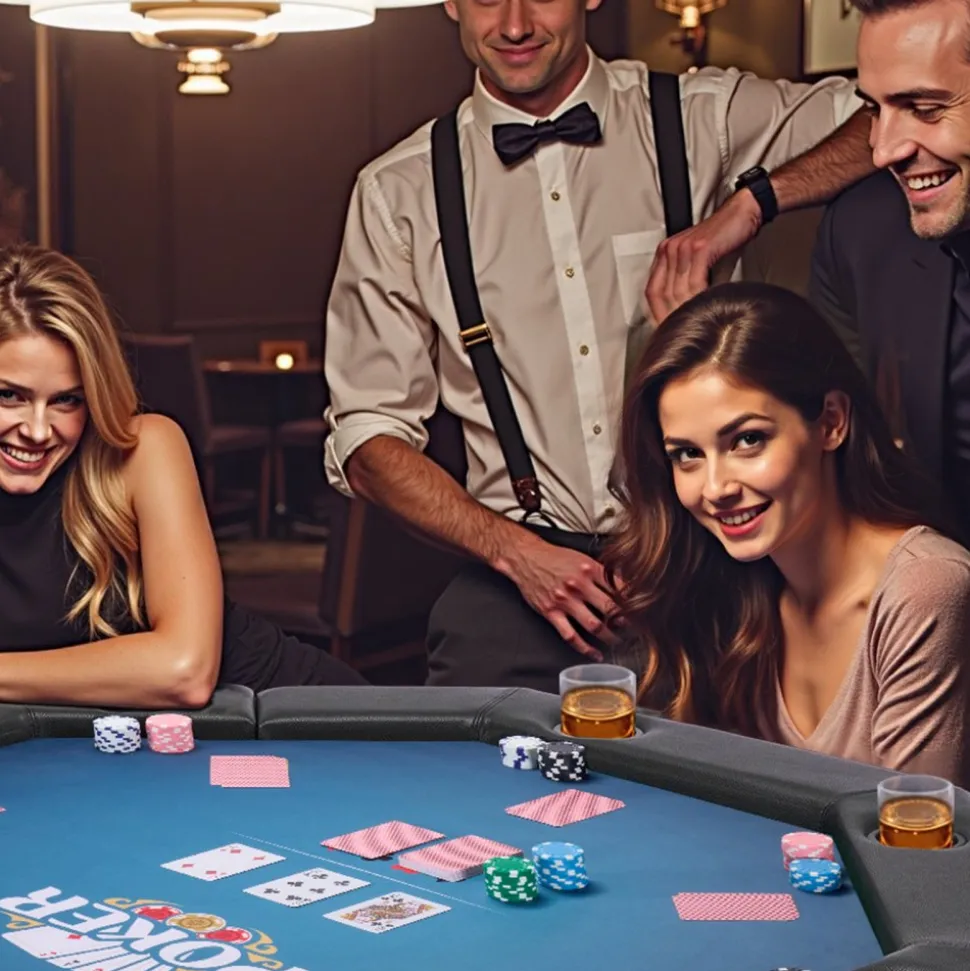 VEVOR Foldable Poker Table, 8 Player 48 in Folding Casino Leisure Table with Padded Rails & Cup Holders, Octagonal Portable Game Tables with Felt & Metal Legs, for Texas Hold'em Game and Blackjack