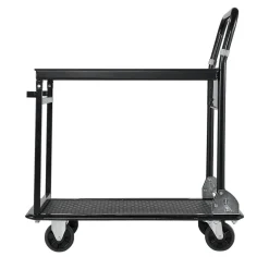 VEVOR Foldable Push Cart Dolly, 700 lbs, Heavy Duty Platform Hand Truck with Wheels, High-Strength Steel, 2 Tier Moving Flatbed Cart, for Warehouse, Garage, Workshop, Office, 28.7 x 18.5 x 32.3 in