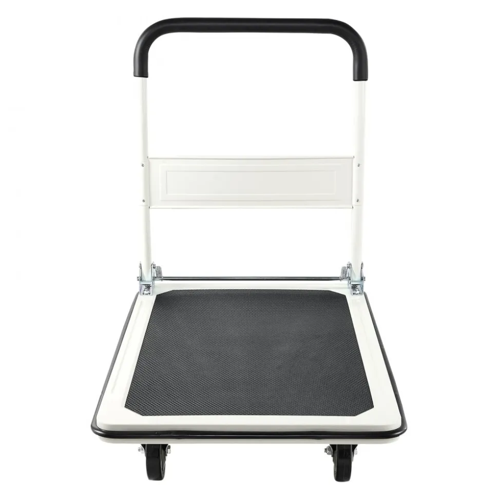 VEVOR Foldable Push Cart Dolly, 660 lbs Load Capacity, Folding Platform Truck with Swivel Wheels, Moving Platform Hand Truck Flatbed Cart, Space Saving Push Handle, for Easy Storage, 35.4 x 34.3 x 24 in