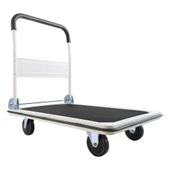 VEVOR Foldable Push Cart Dolly, 660 lbs Load Capacity, Folding Platform Truck with Swivel Wheels, Moving Platform Hand Truck Flatbed Cart, Space Saving Push Handle, for Easy Storage, 35.4 x 34.3 x 24 in