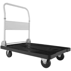 VEVOR Foldable Push Cart Dolly, 660 lbs Capacity, Folding Platform Truck with Swivel Wheels, Moving Platform Hand Truck Flatbed Cart, Space Saving Push Handle, for Easy Storage, 35.2 x 23.4 x 33.5 in