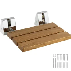 VEVOR Foldable Shower Seat Wall Mounted, 15.7