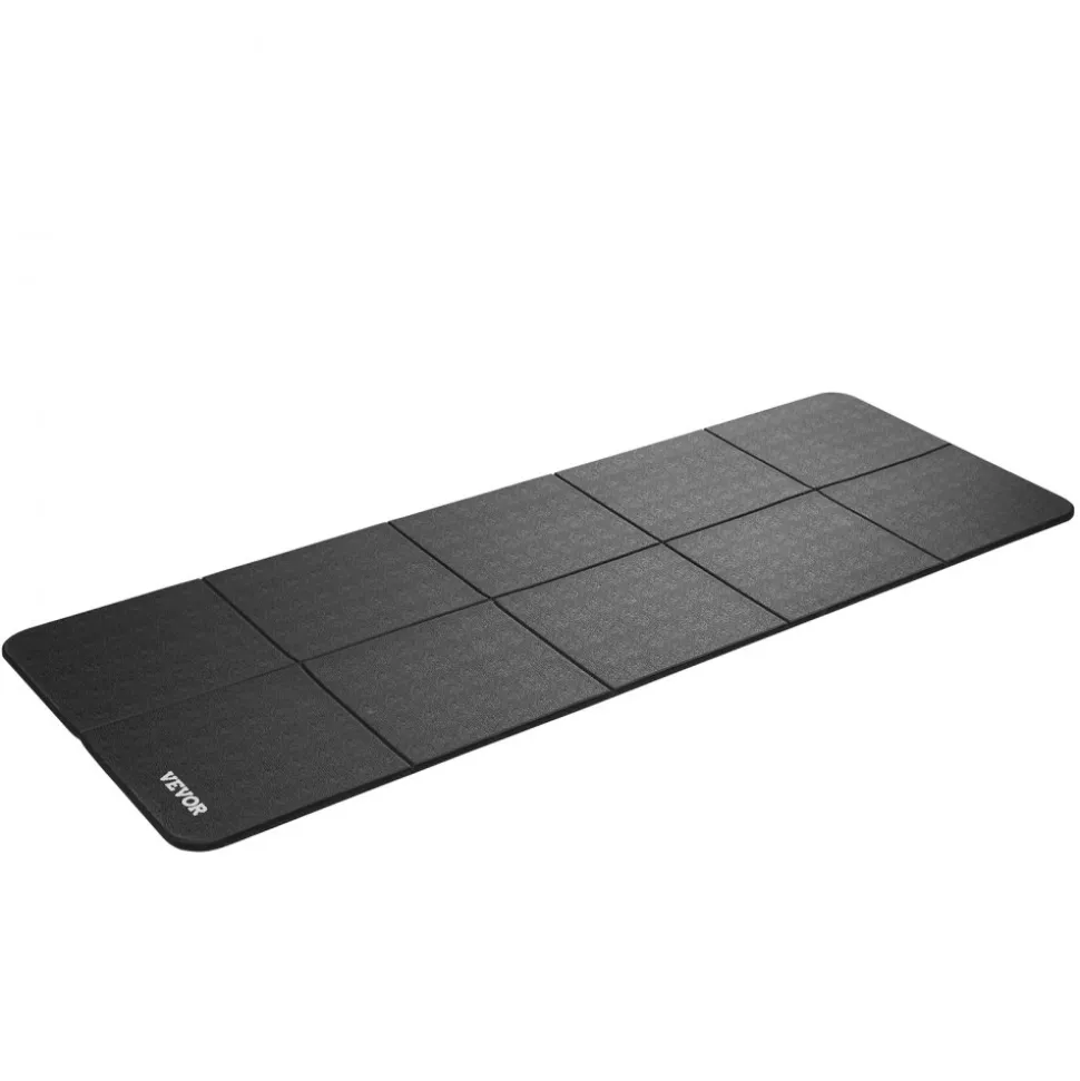 VEVOR Foldable Walking Pad Treadmill Mat, 1/4" Thick, 24" x 68" Exercise Equipment Mat for Elliptical on Carpet Hardwood Floor, High Density PVC Floor Protector, Waterproof and Non-slip for Home Gym