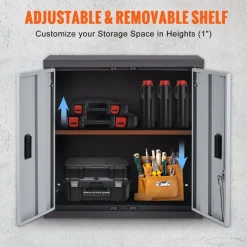 VEVOR Foldable Wall Cabinet, Metal Garage Locker Mounted 26