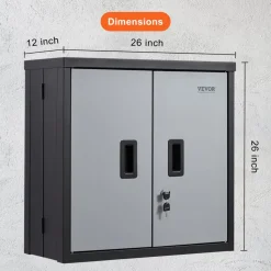 VEVOR Foldable Wall Cabinet, Metal Garage Locker Mounted 26