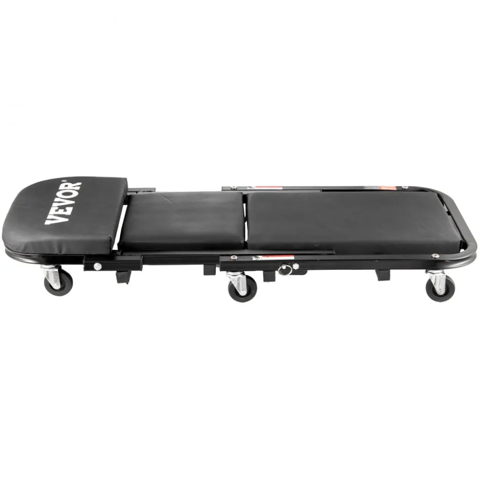 VEVOR Foldable Z Garage Creeper, 40 in, 450 lbs Load Capacity Rolling Folding Mechanic Creeper Stool, with 6 Universal Wheels Padded Seat Steel Frame, Lay Down or Sit Chair for Garage Shop or Home