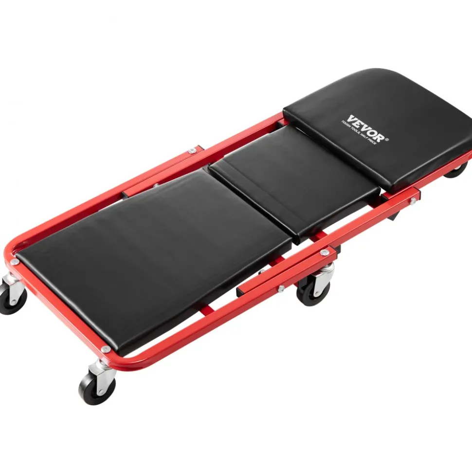 VEVOR Foldable Z Garage Creeper, 36 in, 300 lbs Load Capacity Rolling Folding Mechanic Creeper Stool, with 6 Wheels Tool Tray Padded Seat Steel Frame, Lay Down or Sit Chair for Garage Shop or Home