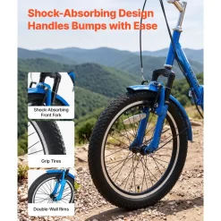 VEVOR Folding Adult Tricycle 20 inch 3 Wheel Foldable Trikes for Adult, Cruiser Bike with Cargo Basket, Adjustable Seat, and Double-Wall Wheel Rims, Shopping Picnic Tricycles for Women, Men, Seniors