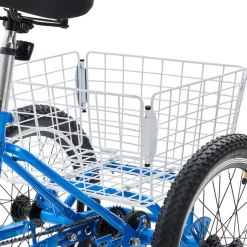 VEVOR Folding Adult Tricycle 20 inch 3 Wheel Foldable Trikes for Adult, Cruiser Bike with Cargo Basket, Adjustable Seat, and Double-Wall Wheel Rims, Shopping Picnic Tricycles for Women, Men, Seniors